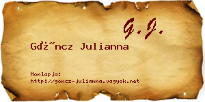Göncz Julianna névjegykártya